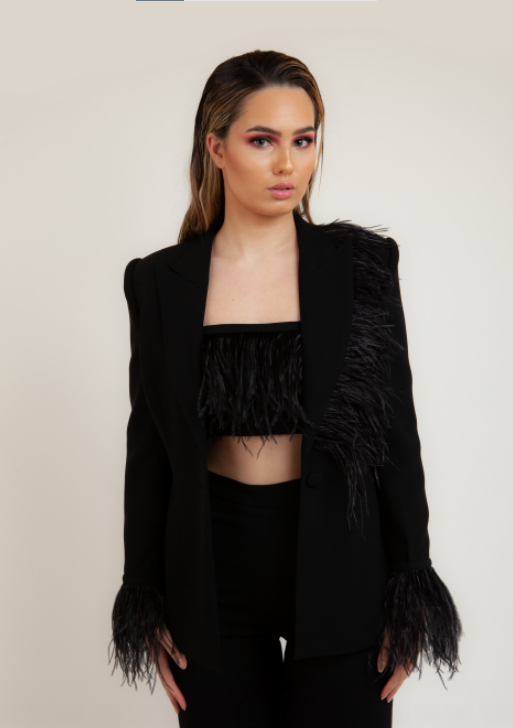 Feather Jacket Black